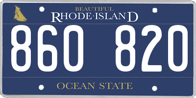 RI license plate 860820