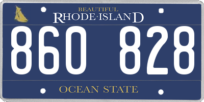 RI license plate 860828