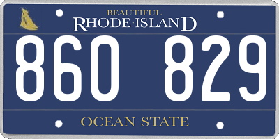 RI license plate 860829