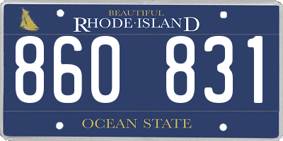 RI license plate 860831