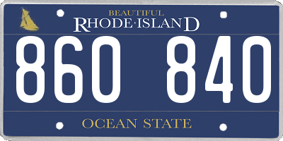 RI license plate 860840