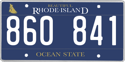 RI license plate 860841