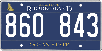 RI license plate 860843
