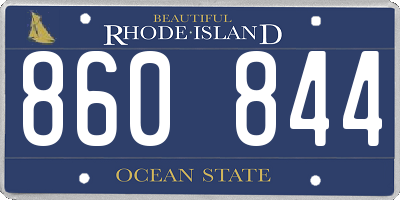 RI license plate 860844
