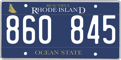 RI license plate 860845
