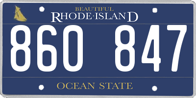 RI license plate 860847