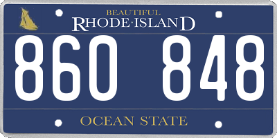 RI license plate 860848