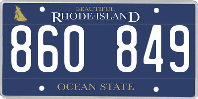 RI license plate 860849