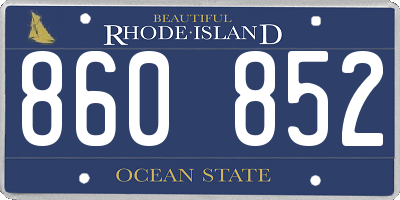 RI license plate 860852
