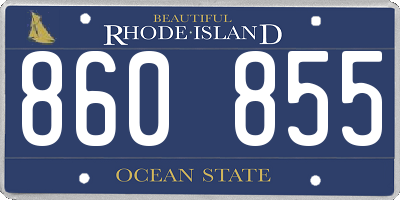 RI license plate 860855
