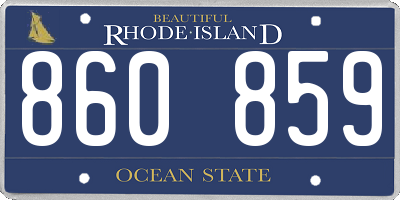 RI license plate 860859