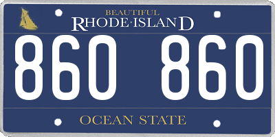 RI license plate 860860