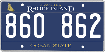 RI license plate 860862