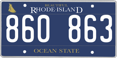 RI license plate 860863