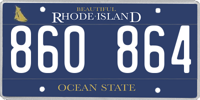 RI license plate 860864
