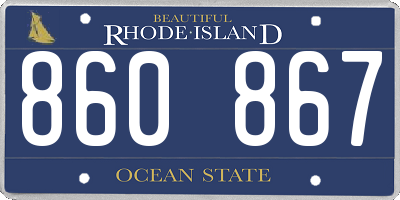 RI license plate 860867