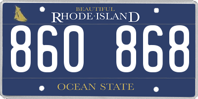 RI license plate 860868