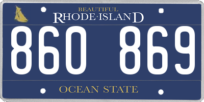 RI license plate 860869