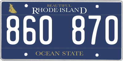 RI license plate 860870