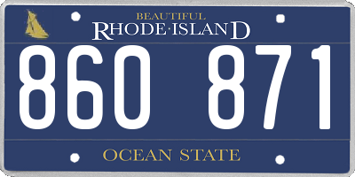 RI license plate 860871