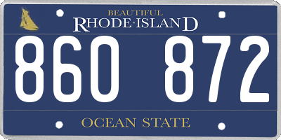 RI license plate 860872