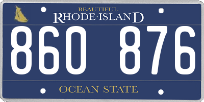 RI license plate 860876