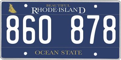 RI license plate 860878