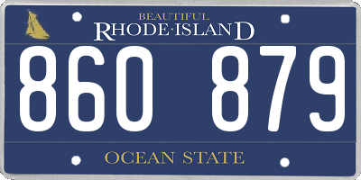 RI license plate 860879