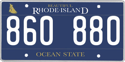 RI license plate 860880