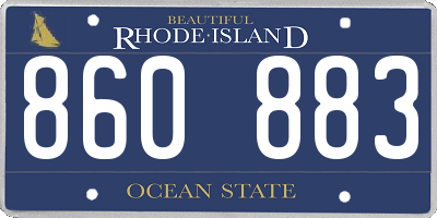 RI license plate 860883