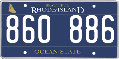 RI license plate 860886
