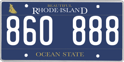 RI license plate 860888
