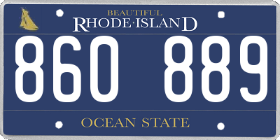 RI license plate 860889