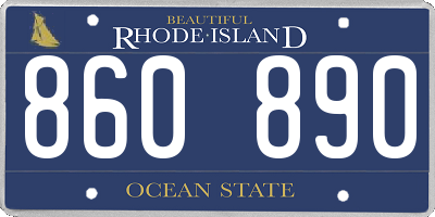 RI license plate 860890