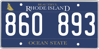 RI license plate 860893