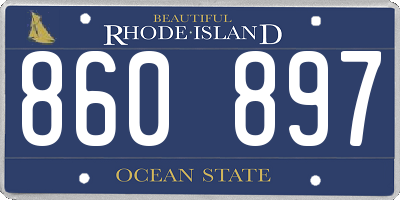 RI license plate 860897
