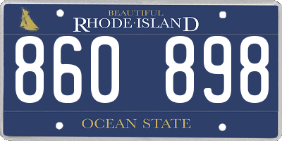RI license plate 860898