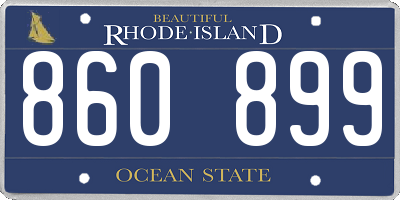 RI license plate 860899