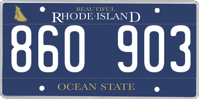 RI license plate 860903