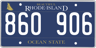 RI license plate 860906