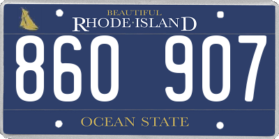RI license plate 860907