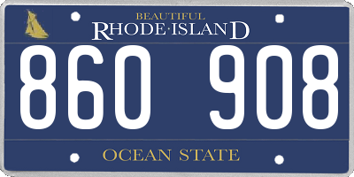 RI license plate 860908