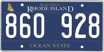 RI license plate 860928