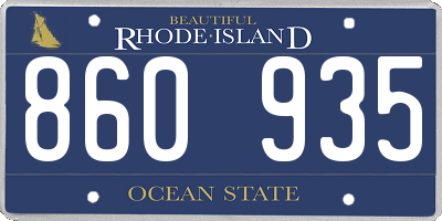 RI license plate 860935