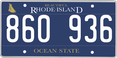 RI license plate 860936
