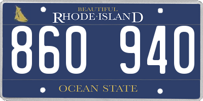RI license plate 860940