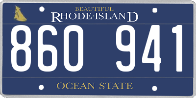 RI license plate 860941