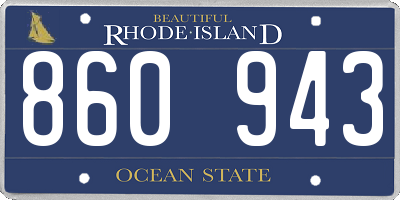 RI license plate 860943