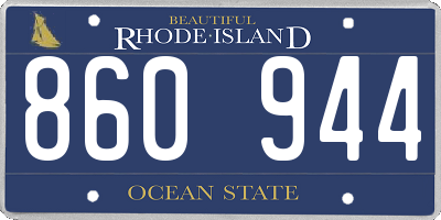 RI license plate 860944