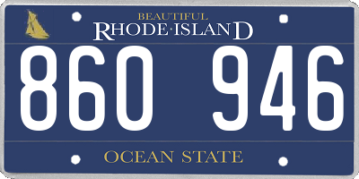 RI license plate 860946